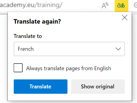Translate options